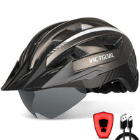 1 x RAW Customer Returns VICTGOAL Bicycle Helmet Men Women MTB Helmet with Removable Magnetic Goggles Visor Breathable with 21 Ventilation Channels Cycling Helmet Adjustable Bicycle Helmets XL 59-63cm, Ti  - RRP €47.32