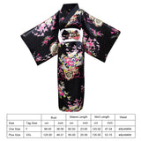 1 x RAW Customer Returns PLULON 5 Pieces Japanese Geisha Yukata Dress, Floral Satin Robe with Drawstring, Hand Fan, Hairpin, Tabi Socks Set for Women - RRP €28.42