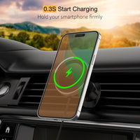 1 x RAW Customer Returns Magnet car holder with charging function 15W mobile phone holder car charging Mag-Safe charger car magnetic wireless charger car holder - RRP €28.22