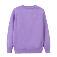 1 x Brand New SMILING PINKER Girls Cardigan Basic Kids Cardigan Long Sleeve School Knitwear Purple, 2-3 Years  - RRP €21.17