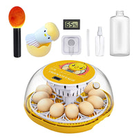 1 x RAW Customer Returns Fully automatic incubator, TRIOCOTTAGE incubator for 12 eggs, hatching machine with automatic rotation system and temperature control for chicken coop, incubator chickens, quail yellow  - RRP €125.07