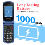 1 x RAW Customer Returns USHINING Mobile Phone for Seniors, Mobile Phone with Big Keys SOS Button 2.4 Inch Screen Quick Call 1000mAh Battery, Easy to Use for Elderly Blue  - RRP €32.99