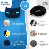 1 x RAW Customer Returns Joscoal Neck Pillow for Travel, Comfortable Airplane Travel Pillow Car Headrest Airplane Chin Rest Travel Pillow Memory Foam Support Function Ideal for Travel Office Cars Bus. Size M, Navy Blue  - RRP €41.29