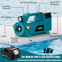 1 x RAW Customer Returns Portable Self-Priming Pump for Makita 18V Li-Ion Battery, Cordless Powered 18V 430 GPH Water Pump Tool Only, No Battery  - RRP €109.99