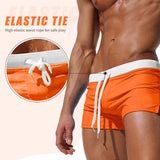 1 x RAW Customer Returns EDOTON Men s Swim Trunks Boys Swimwear Sexy Swim Shorts for Men Swimming Trunks with Zipper Pocket Training Shorts Elastic Adjustable With Drawstring Swim Shorts EU XL Tag XXL, Orange  - RRP €19.99