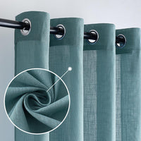 1 x RAW Customer Returns MIULEE Curtains Bedroom Curtain Dark Green Curtain Living Room Linen Look Curtains with Eyelets Window Semi-Transparent Curtain Modern Interior Balcony Door Kitchen Curtains 140 x 245 cm - RRP €34.68