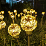 1 x RAW Customer Returns SALCAR LED solar lights garden decoration, 2 pieces solar plug garden lights outdoor waterproof, 8 modes solar glass ball garden lights, garden plug solar lamps for garden lawn terrace decoration, warm white - RRP €17.14