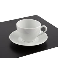 1 x RAW Customer Returns Lederfabrik Garnier placemats and coasters set of 4, washable, genuine recycled leather, table set placemat, stable and non-slip leather look 45 x 30cm Sustainable Made in Germany black  - RRP €30.05