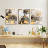 1 x Brand New IUNTWEIE Islamic Arabic Calligraphy Canvas Painting Pictures, Allah Quotes Marble Background Decoration Poster Art Print, Living Room Bedroom Wall Art, No Frame 3X30X40cm - RRP €20.4