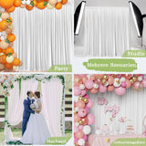 1 x RAW Customer Returns ybaymy Wedding Backdrop Curtains White Silk Photography 300CM X 300CM White Backdrop with Booty Background Backdrop Curtains Photography for Christmas Special Festival Party - RRP €40.33