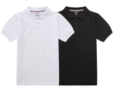 1 x RAW Customer Returns BIENZOE Boys Antimicrobial Short Sleeve 2 Polo Pack Black White Size 10 12 - RRP €24.9