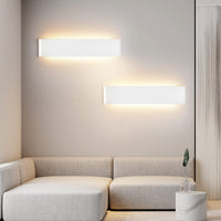 1 x RAW Customer Returns Mille Lucciole LED wall light indoor 2 pieces, wall lamp LED indoor modern wall light white up down light wall lighting 6500K cold white staircase lighting 24W IP44 hallway lamps for living room - RRP €46.6