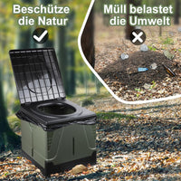 1 x RAW Customer Returns Foldable camping toilet, camping toilet, chemical-free camping toilet, 40 x 37 x 36 cm XXL large size camping toilet, load capacity 150 kg VERY STURDY separate toilet for outdoor, camping, car, travel - RRP €40.33