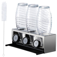 1 x RAW Customer Returns YIGII Bottle Holder for SodaStream - Premium Stainless Steel Drainer Rack with Drip Tray for 3 SodaStream Crystal Emil bottles - RRP €18.14