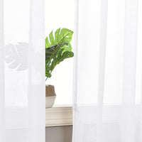 1 x RAW Customer Returns DWCN Set of 2 Sheer Voile Curtains with Eyelets Transparent Curtains for Bedroom Children s Room Living Room, White, 225 x 140 cm H x W  - RRP €21.98