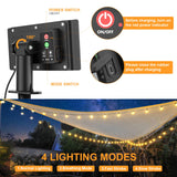 1 x RAW Customer Returns SUWIN Solar Fairy Lights Outdoor, 18M Fairy Lights Bulbs Outdoor 30 2 LEDS G40 Bulbs, Waterproof 4 Mode Solar Garden Garland Lights for Patio, Backyard, Balcony, Party USB Powered  - RRP €38.3