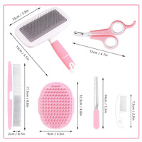 1 x RAW Customer Returns Small Animal Grooming Kit with Pet Shedding Brush, Bath Massage Glove, Pet Grooming Comb, Nail Clippers for Rabbit Guinea Pig Puppy Cat Kitten Hamster Ferret Pink  - RRP €13.34