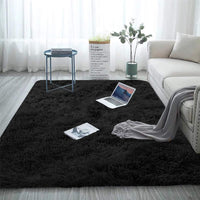 1 x RAW Customer Returns Aujelly Soft Area Rug Bedroom Shaggy Carpet Shaggy Rugs Fluffy Colorful Batik Rugs Carpet New Black 230 x 300 cm - RRP €97.75