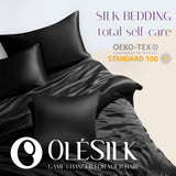 1 x RAW Customer Returns OLESILK Silk Pillowcase Pillowcase Hair and Skin Care with Hidden Zipper 19 Momme 2 Pieces Black 40x60cm - RRP €44.99