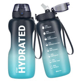 1 x RAW Customer Returns Gohippos Water Bottle 2l, Large Sports Drinking Bottle with Straw and Time Markings, Water Bottle to Stay Hydrated, Tritan BPA Free, Leak-Proof, Gym, School, Office 1 Bottle  - RRP €18.9