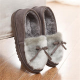 1 x RAW Customer Returns Sisttke Women s Winter Plush Slippers Comfort Warm Home Non-Slip Slippers Soft Fur Shoes Slippers Gray D 37 EU - RRP €15.11