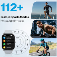 1 x RAW Customer Returns Aptkdoe Smartwatch for Women and Men with Bluetooth Calls, 1.85 Inch Full Touch Screen Smart Watch, 112 Sports Modes Fitness Watch, IP68 Waterproof Sports Watch with Pedometer Sleep Monitor for iOS and Android - RRP €39.98