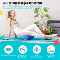 2 x RAW Customer Returns Fascia roller with 3D texture massage, foam roller 33cm x 14cm to relieve muscle tension, medium hardness self-massage fascia roller for back, spine, back, legs blue-green  - RRP €39.7