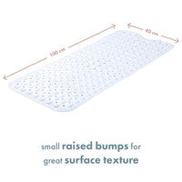 2 x Brand New TranquilBeauty Non-Slip Extra Long Bath Mat with Suction Cups 100x40cm 40x16in Bath Mats Anti-Mold, Machine Washable, Latex-Free For Elderly Children - RRP €49.98