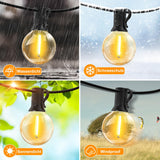 1 x RAW Customer Returns Outdoor String Lights - 30m 46 2 LED Bulbs Outdoor Garden Lights Dimmable with Remote Control Outdoor Lights Decorative Outdoor String Lights for Garden 30M 46 2 with Remote Control  - RRP €39.99