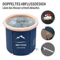 1 x RAW Customer Returns Ice bathing barrel with lid 75x75cm Foldable ice bath bathtub for athletes and sportsmen Inflatable bathtub adults Freestanding bathtub Foldable outdoor cool ice bath - RRP €96.42