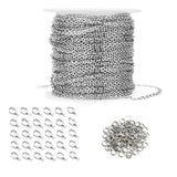 9 x Brand New LATRAT 5 Meters DIY Necklaces Silver Metal 100 Salt Rings 30 Claws Jewelry Accessories for Jewelry DIY Chain Making Accessories - RRP €270.0