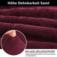 1 x RAW Customer Returns NAKIHOUSE Thick Velvet Sofa Cover with One Pillowcase, Super Soft Elastic Sofa Cover in Burgundy Color for 1 2 3 4 Seater L-shaped corner sofa requires two  - RRP €48.4