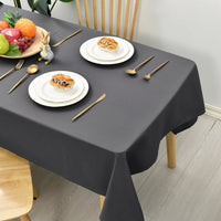 1 x RAW Customer Returns Hiasan Smooth Tablecloth Stain-Resistant Tablecloth with Lotus Effect Light Water-Repellent Table Linen, Dark Grey, 130x220cm - RRP €21.17