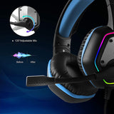 1 x RAW Customer Returns EKSA E1000 Gaming Headset for PS4 PC Xbox One, Over-Ear Gaming Headphones with 7.1 Surround Sound 50MM Driver and Noise Reduction Microphone, Colorful RGB Light, for Laptop Mac Tablet - RRP €35.99