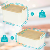 1 x RAW Customer Returns Belle Vous White Plastic Storage Box with Lid Pack of 5 - Small Storage Boxes for Kitchen, Shelves, Office, Bathroom or Wardrobe - Box with Lid - RRP €33.49