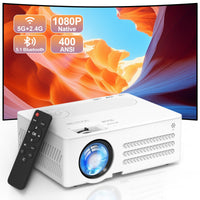 1 x RAW Customer Returns 4K Projector, AKATUO 400ANSI Video Projector 1080P Native 5G WiFi Bluetooth, Mini Portable 4K Home Cinema Projector Supports for Phone Tablet HDMI TV USB Stick - RRP €139.99