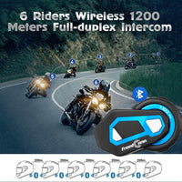 1 x RAW Customer Returns FreedConn T-MAX Pro Motorcycle Helmet Intercom, Bluetooth 5.0 Headset Communication System, 6 People Talking at the Same Time, Share Music FM Radio Hard and Soft Microphone Dual  - RRP €169.99