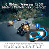 1 x RAW Customer Returns FreedConn T-MAX Pro Motorcycle Helmet Intercom, Bluetooth 5.0 Headset Communication System, 6 People Talking at the Same Time, Share Music FM Radio Hard and Soft Microphone Dual  - RRP €169.99