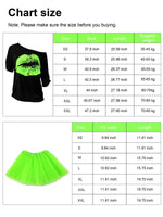 1 x RAW Customer Returns Blulu 80 Years Costume Accessory Set, T-Shirt Tutu Headband Earring Necklace Leg Warmers XXL, Fluorescent Green  - RRP €36.35