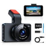 5 x RAW Customer Returns Range Tour Dashcam Car Front with 64GB SD Card, 3 Inch IPS Screen Car Camera 1080P FHD Car Camera Video Recorder Car Dash Camera with 170 Wide Angle, Night Vision, WDR, Loop Recording - RRP €156.25