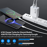 1 x RAW Customer Returns 67W Turbocharge Charger with USB C Charging Cable for Xiaomi,2 Port 45W USB C Charger USB Power Adapter Fast Charger for Xiaomi 13T 13 Pro 12T Pro 14 Ultra Redmi Note 13 12 Pro 11 11s POCO M6 Pro X6 Pro - RRP €29.99