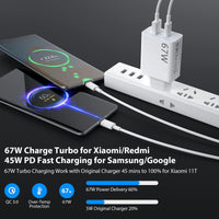 1 x RAW Customer Returns 67W Turbocharge Charger with USB C Charging Cable for Xiaomi,2 Port 45W USB C Charger USB Power Adapter Fast Charger for Xiaomi 13T 13 Pro 12T Pro 14 Ultra Redmi Note 13 12 Pro 11 11s POCO M6 Pro X6 Pro - RRP €30.24