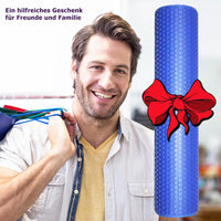 1 x RAW Customer Returns Medium fascia roll for back spine massage - back stretcher 9.5cm x43cm ocean blue , yoga pilates fascia foam roller for neck back pain trigger point treatment - RRP €28.95