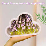 1 x RAW Customer Returns Tulip Night Light, 2 in 1 DIY Cloud Tulip Mirror Lamp, Cloud Tulip Mirror Lights Decoration, LED Flower Bedside Lamp Birthday Gifts Home Decoration for Friends, Girls, Couples, Children Purple  - RRP €21.06