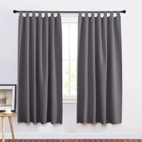 1 x RAW Customer Returns PONY DANCE Short curtains with loops - loop curtain set of 2 H 160 x W 140 cm blackout curtains short thermal curtain cold protection curtains children s room curtain gray opaque - RRP €27.41