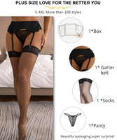 1 x RAW Customer Returns Faux Leather Suspenders Lingerie Set with Stockings Large Sizes Sexy Wide Suspender Belt with 4 Holders Suspender Set Wetlook Suspender Belt Stockings Plus Size with G-string Black, 3XL-4XL - RRP €21.99