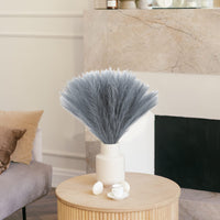 4 x Brand New FuninCrea 6pcs 17inch Artificial Pampas Grass Small Artificial Pampas Grass Decoration Vase Feathers Boho Artificial Pampas Grass for Home Decoration Grey  - RRP €50.84