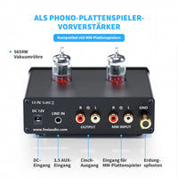 1 x RAW Customer Returns Fosi Audio X4 HiFi Phono Tube Preamplifier, Hi-Fi Tube Preamplifier Headphone Amplifier, JAN 5654W Vacuum Tubes for MM Turntable, BOX X4 Gain Stereo Audio for Phono Audiophile - RRP €80.33