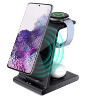 1 x RAW Customer Returns Aukvite for Samsung charging station, 3 in 1 wireless charger Samsung charging station for Samsung S23 S22 S21 Galaxy Z Fold 4 Flip 4, Galaxy Watch 5 charging station for Galaxy Watch 6 4 3, Galaxy Buds Black  - RRP €45.61