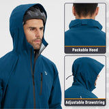 1 x RAW Customer Returns BALEAF Men s Cycling Jacket Rain Jacket Waterproof Windbreaker with Hood 10000mm H2O Waterproof Running Jacket Breathable Hiking Jacket Navy Blue XL - RRP €65.99